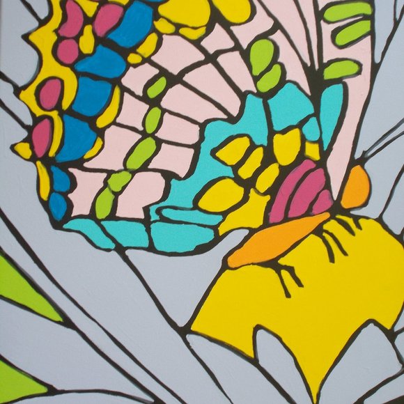 Butterfly Fun acrylic painting, 18"x24" - Picture 3 of 5